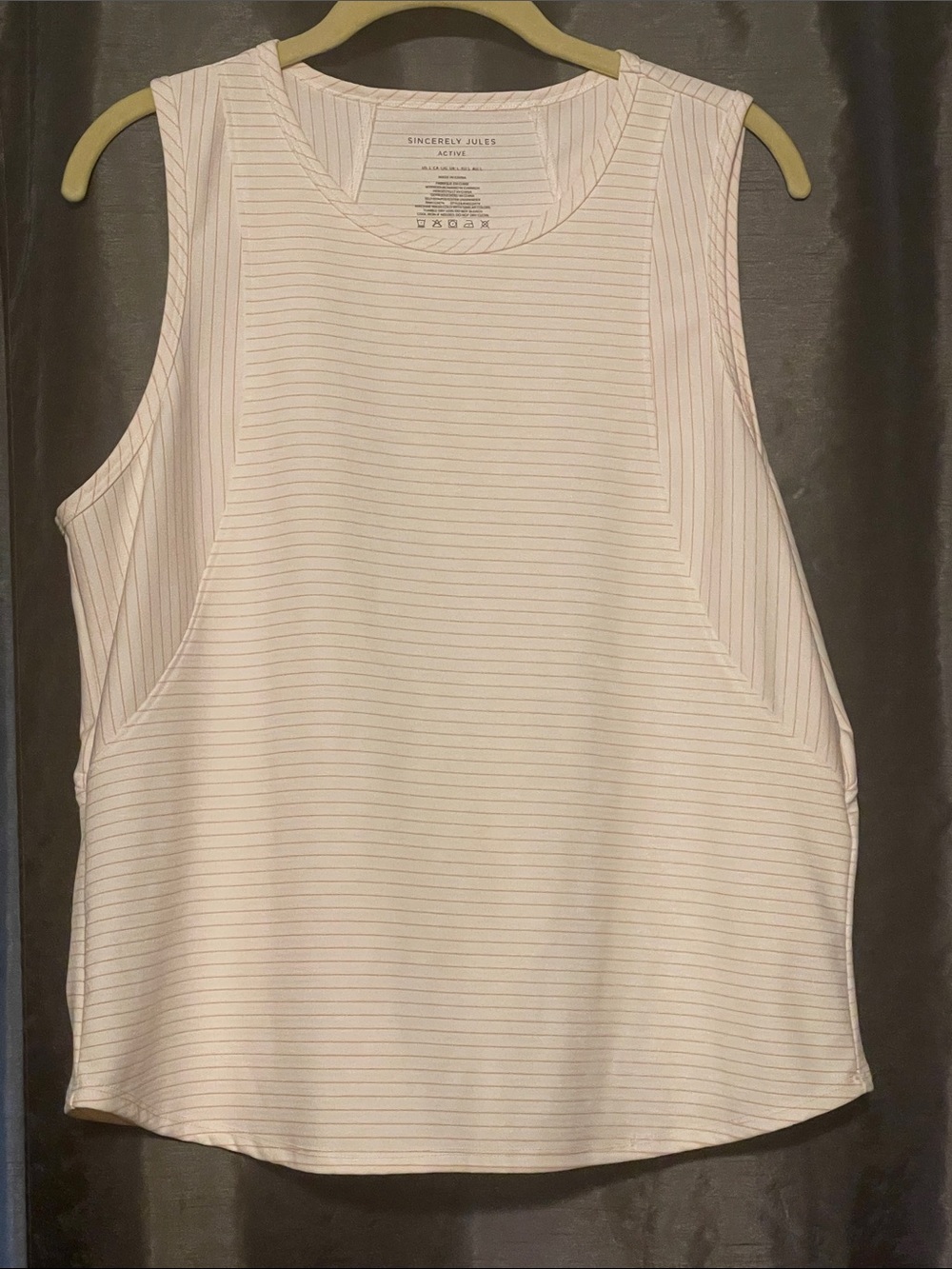 Sincerly Jules Light Pink Striped Sleeveless Tank Top